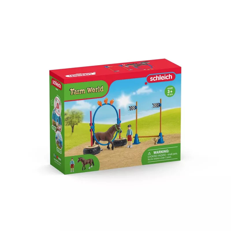 Carrera de agilidad con poni Schleich FARM WORLD 42482