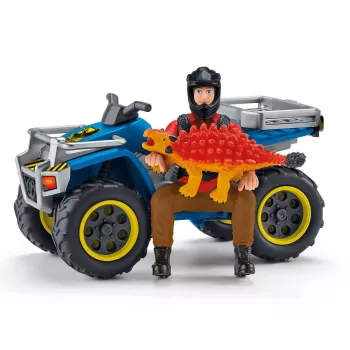 schleich Dino-Quad - Huida del Velociraptor, dinosaurios y volcán, estación de investigación, 4 año(s), multicolor, plástico