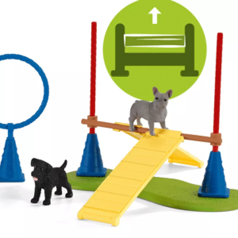 schleich Farm Life Entrenamiento de agilidad para cachorros, Farm World, 3 año(s), multicolor