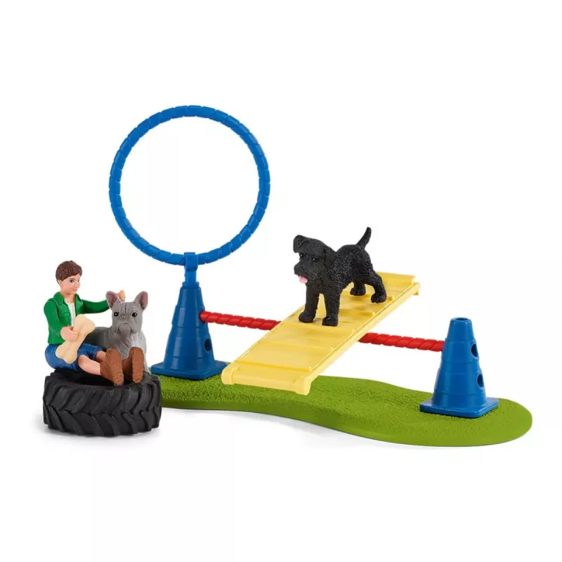 schleich Farm Life Entrenamiento de agilidad para cachorros, Farm World, 3 año(s), multicolor