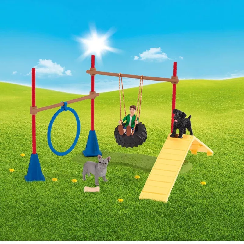 schleich Farm Life Entrenamiento de agilidad para cachorros, Farm World, 3 año(s), multicolor