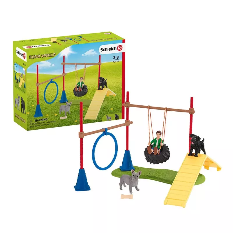 schleich Farm Life Entrenamiento de agilidad para cachorros, Farm World, 3 año(s), multicolor