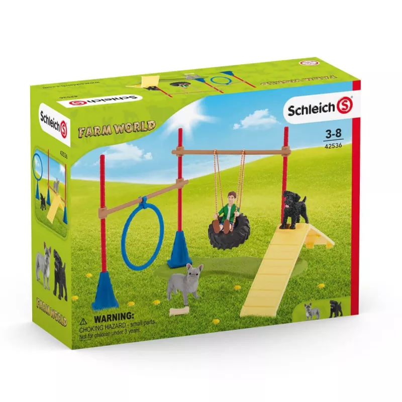 schleich Farm Life Entrenamiento de agilidad para cachorros, Farm World, 3 año(s), multicolor