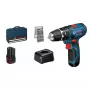 Taladradora de empuñadura de pistola Bosch GSB 12V-15, 1300 rpm, batería de 2 Ah