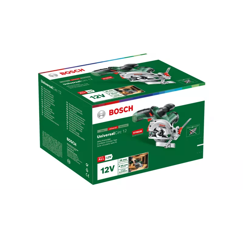 Bosch UniversalCirc 12 06033C7003 sierra circular inalámbrica, 85 mm, 12 V, sin batería