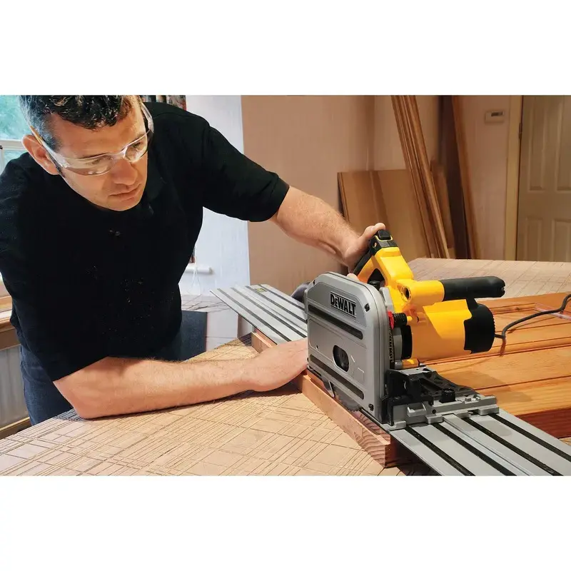 DeWALT DWS520KTR-QS sierra circular de inmersión, set, 1300 W, 165 mm, con carril guía, T STAK-Box VI, amarillo/negro