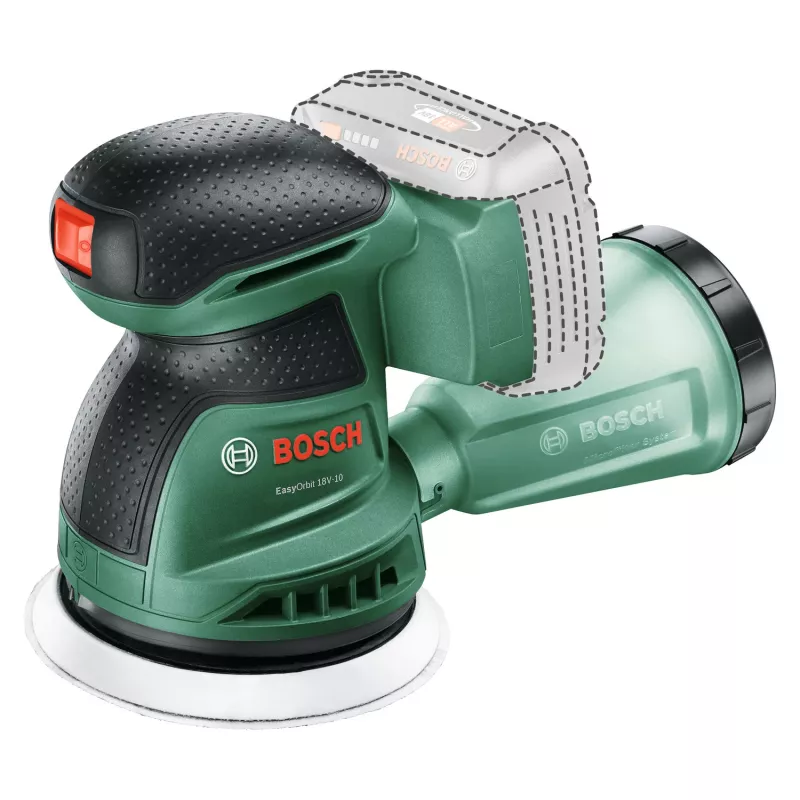 Bosch EasyOrbit 18V-10 (Baretool), lijadora excéntrica, negro, verde, plástico, Alemania, 23000 rpm, 1 mm