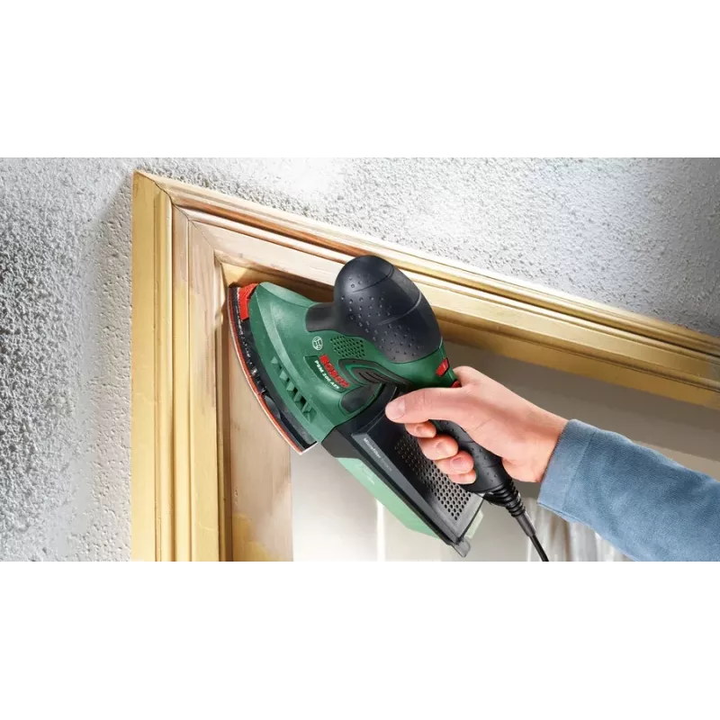 Bosch PSM 200 AES 06033B6002 lijadora multi, 200 W, set de accesorios de 29 piezas, SystemBox, verde/negro