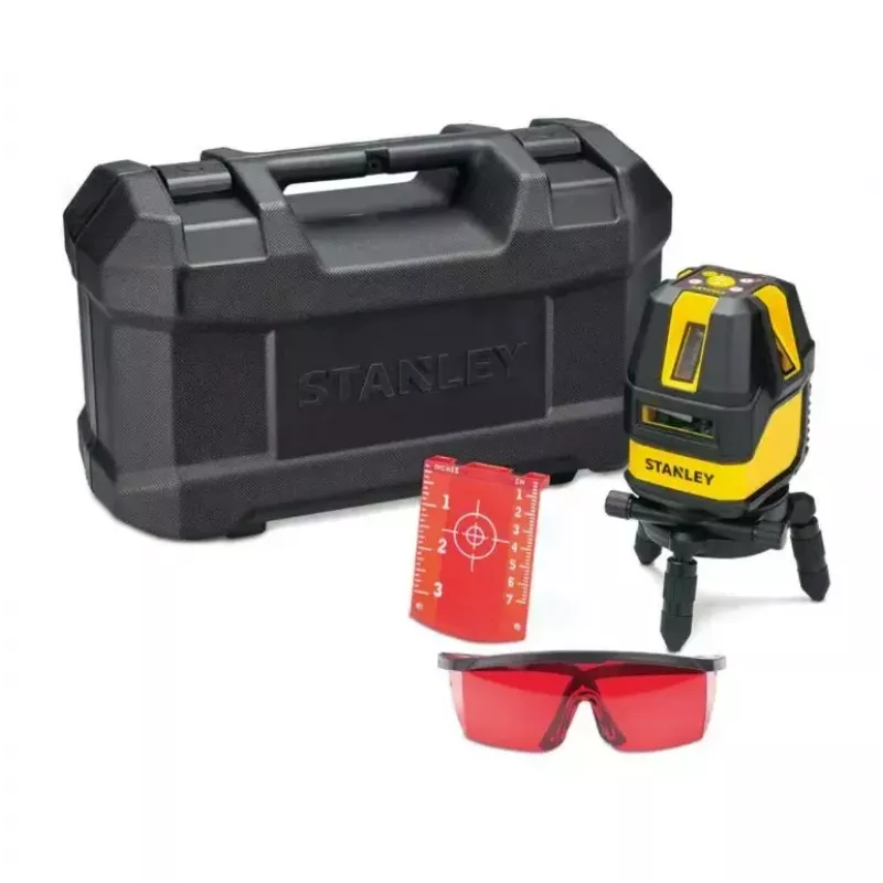 Nivel láser STANLEY Multi-Line STHT77514-1 — láser rojo, 4 líneas verticales y 1 horizontal