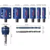Bosch 2 608 900 446 Expert Tough Material juego de sierras de corona, 9 uds., 22–68 mm, con adaptador Power Change Plus