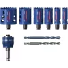 Bosch 2 608 900 446 Expert Tough Material juego de sierras de corona, 9 uds., 22–68 mm, con adaptador Power Change Plus