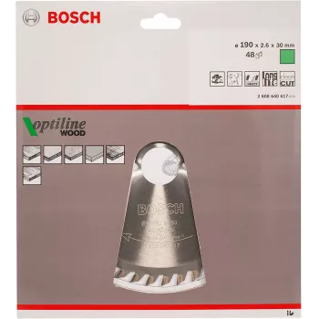 Hojas de sierra circular Bosch Optiline Wood, madera, 19 cm, Bosch, 340 g, 1 ud.
