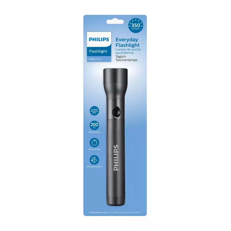 Philips SFL4003T/10 linterna negra linterna de mano de presión LED