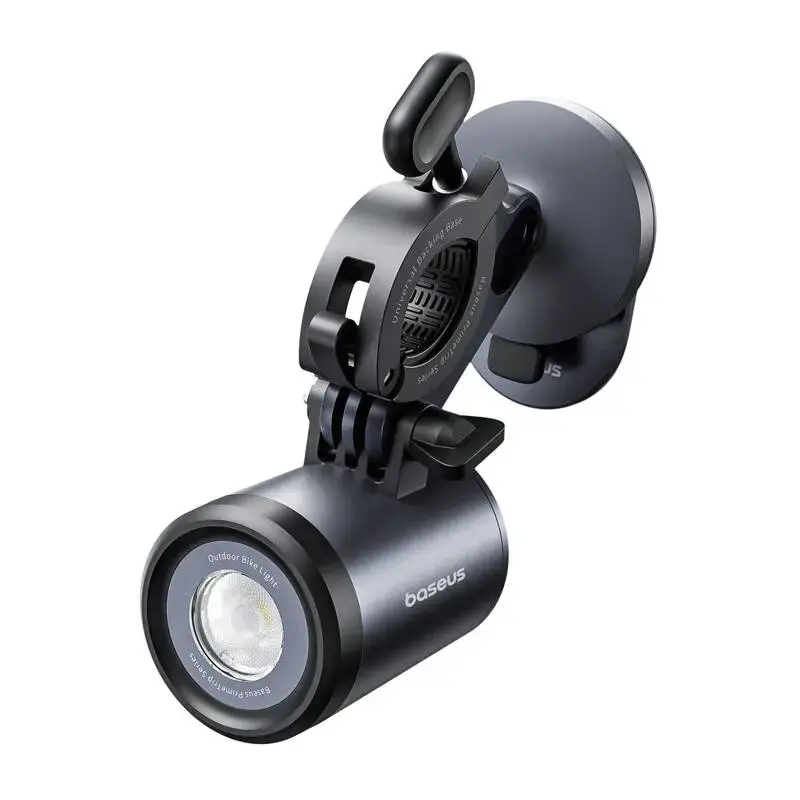 Soporte para bicicleta Baseus PrimeTrip soporte para móvil 2 en 1 con linterna, negro