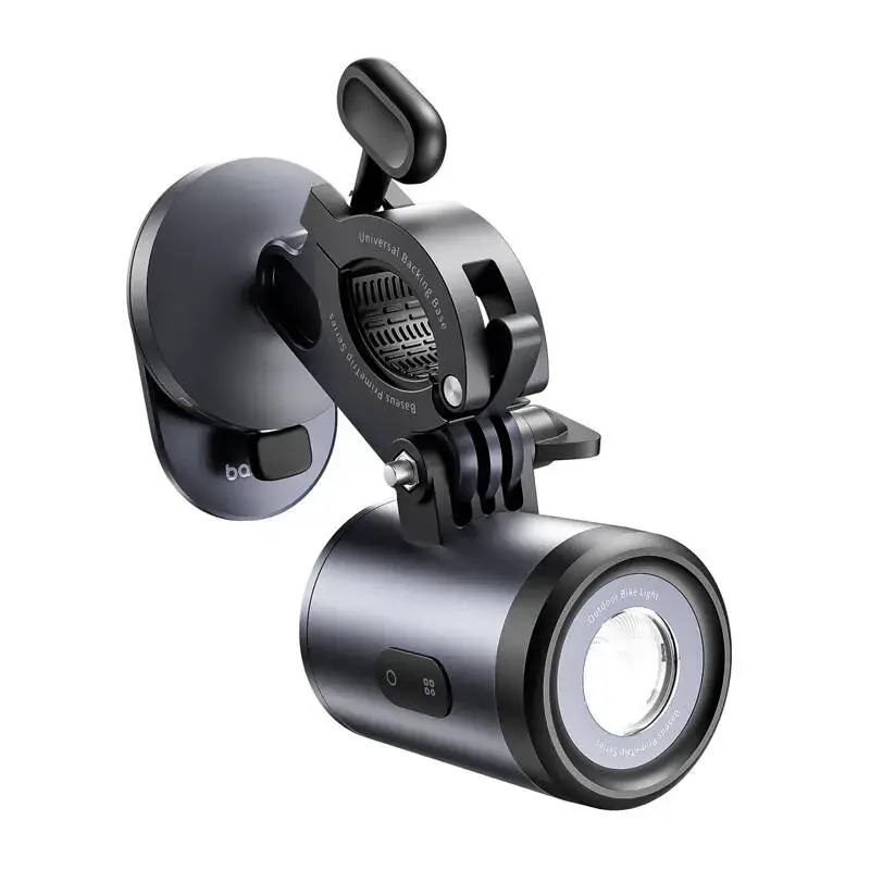 Soporte para bicicleta Baseus PrimeTrip soporte para móvil 2 en 1 con linterna, negro