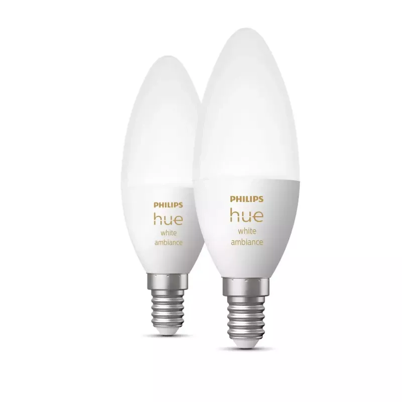 Bombilla inteligente Philips Hue White Ambiance vela E14, 5,2 W, Bluetooth/Zigbee, 39×39×117 mm