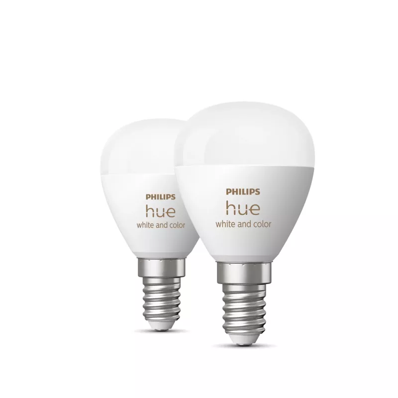 Philips Hue White and Color Ambience Lustre – bombilla inteligente E14 – (pack de 2)