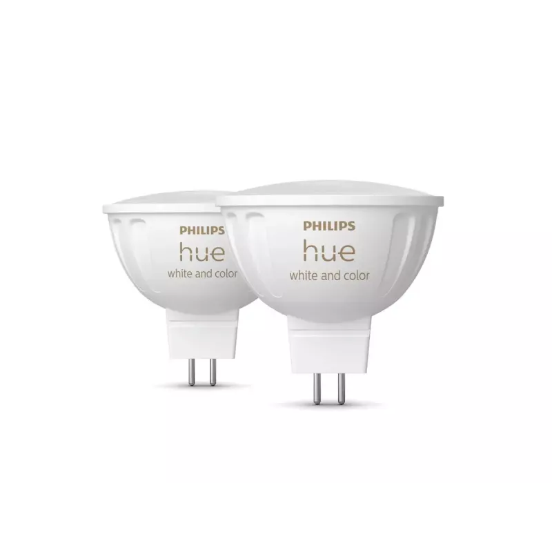 Philips Hue White & Color Ambiance MR16 GU5.3 bombilla inteligente tipo foco, 6,3 W, 2 unidades