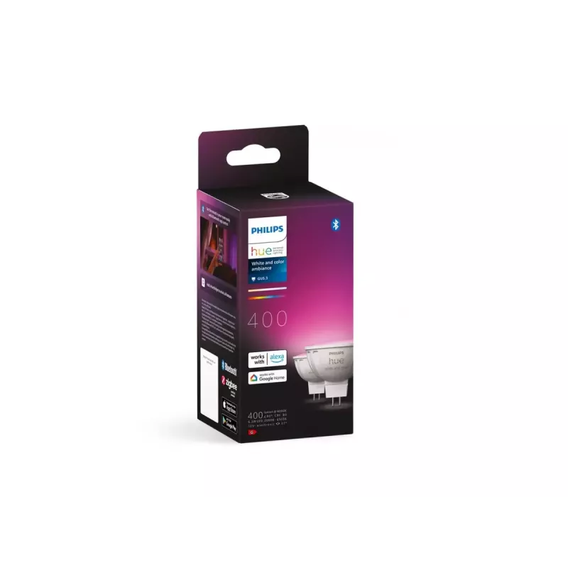 Philips Hue White & Color Ambiance MR16 GU5.3 bombilla inteligente tipo foco, 6,3 W, 2 unidades