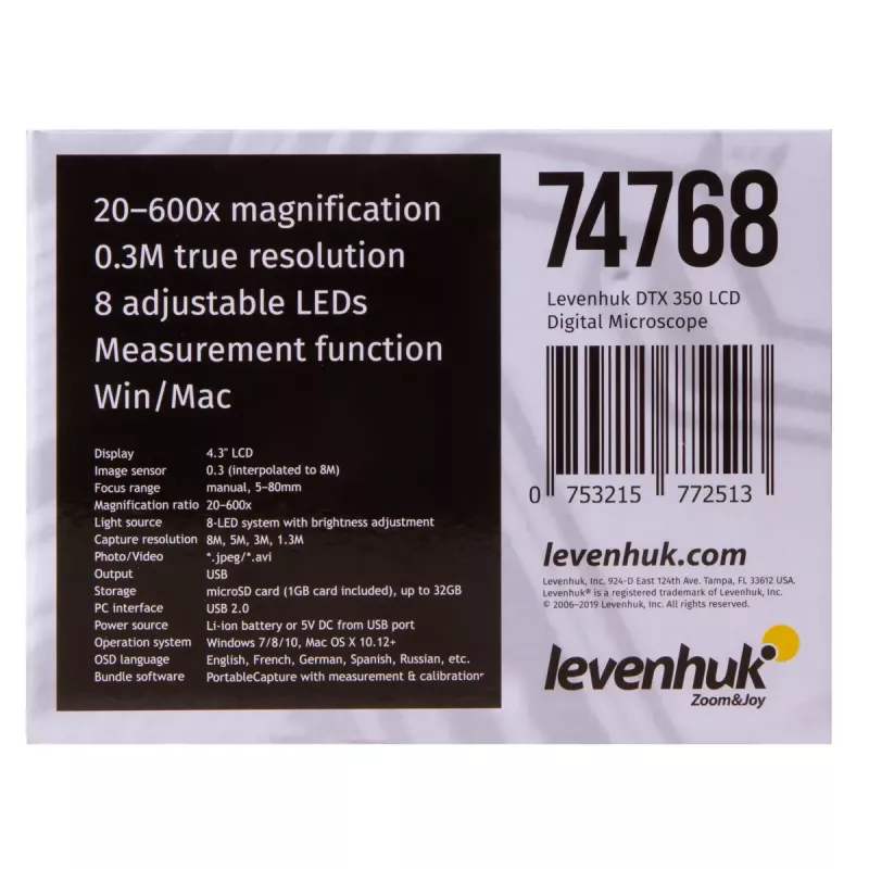 Microscopio digital Levenhuk DTX 350 LCD aumento 600x
