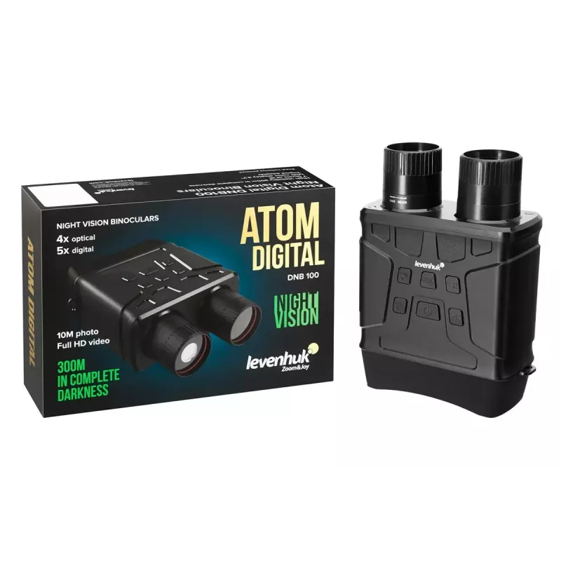 Prismáticos digitales de visión nocturna Levenhuk Atom DNB100, alcance de hasta 100 m