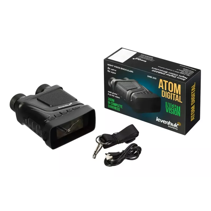 Prismáticos de visión nocturna Levenhuk Atom DNB200 — aumento 2x, alcance de detección 200 m