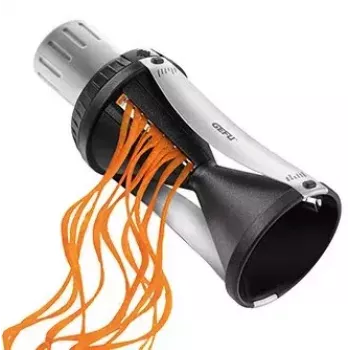 Cortador de espiral manual GEFU Spirelli 2.0 negro plata plástico acero inoxidable