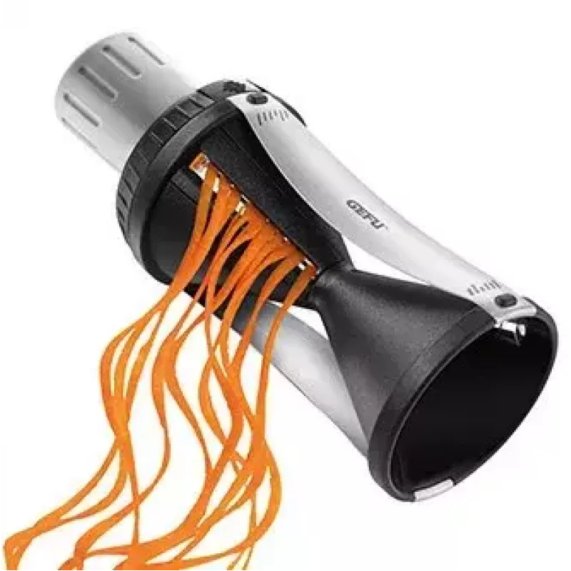 Cortador de espiral manual GEFU Spirelli 2.0 negro plata plástico acero inoxidable
