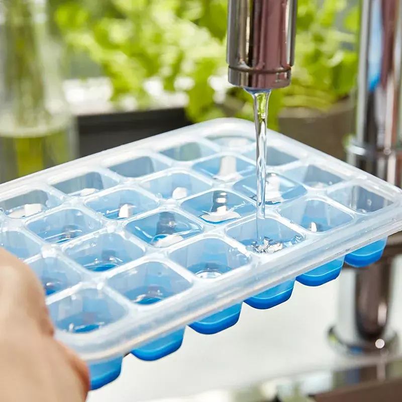 EMSA 514549 Recipiente hermetico molde para hielo azul, transparente 1 ud.