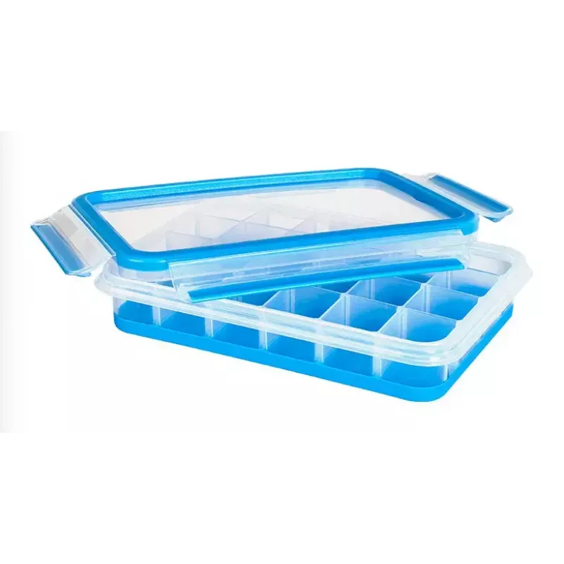EMSA 514549 Recipiente hermetico molde para hielo azul, transparente 1 ud.