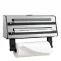 Emsa Contura 504180 Dispensador triple de film y papel transparente, acero inoxidable, plateado/negro