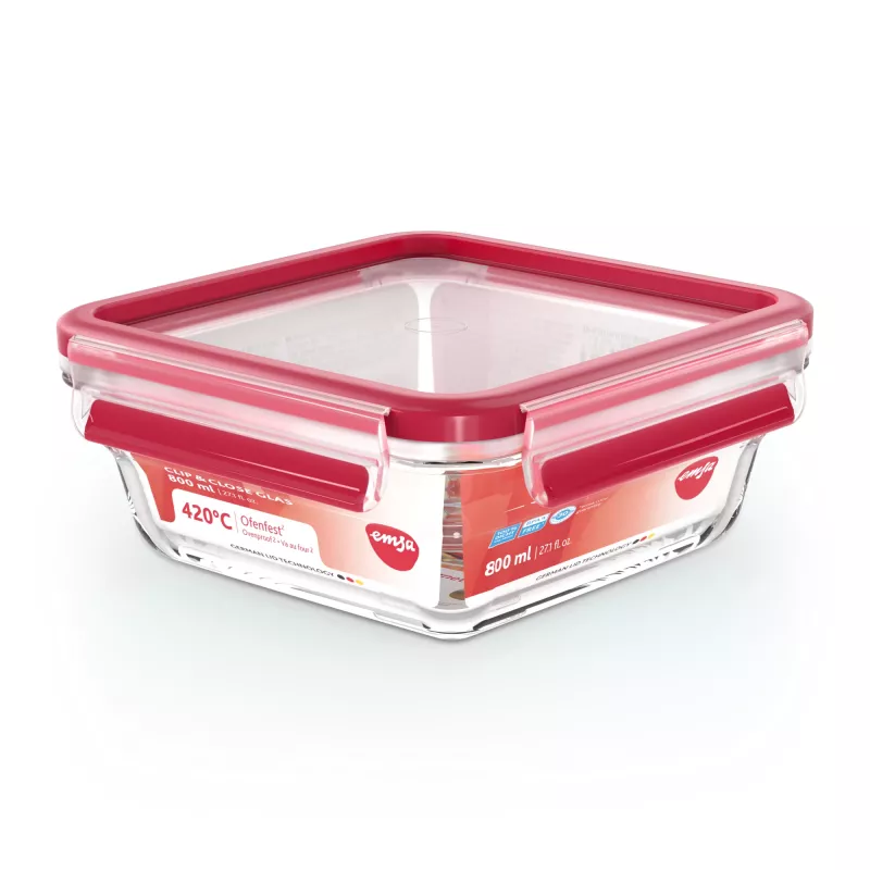 EMSA CLIP & CLOSE N10414 Caja cuadrada 0,8 L transparente 1 ud.