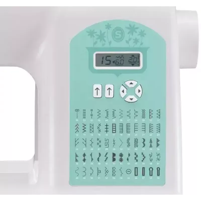 Singer Starlet 6660 máquina de coser computerizada, 60 puntadas, ojal en un paso, brazo libre, blanca