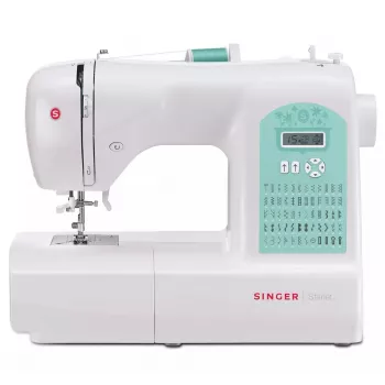 Singer Starlet 6660 máquina de coser computerizada, 60 puntadas, ojal en un paso, brazo libre, blanca