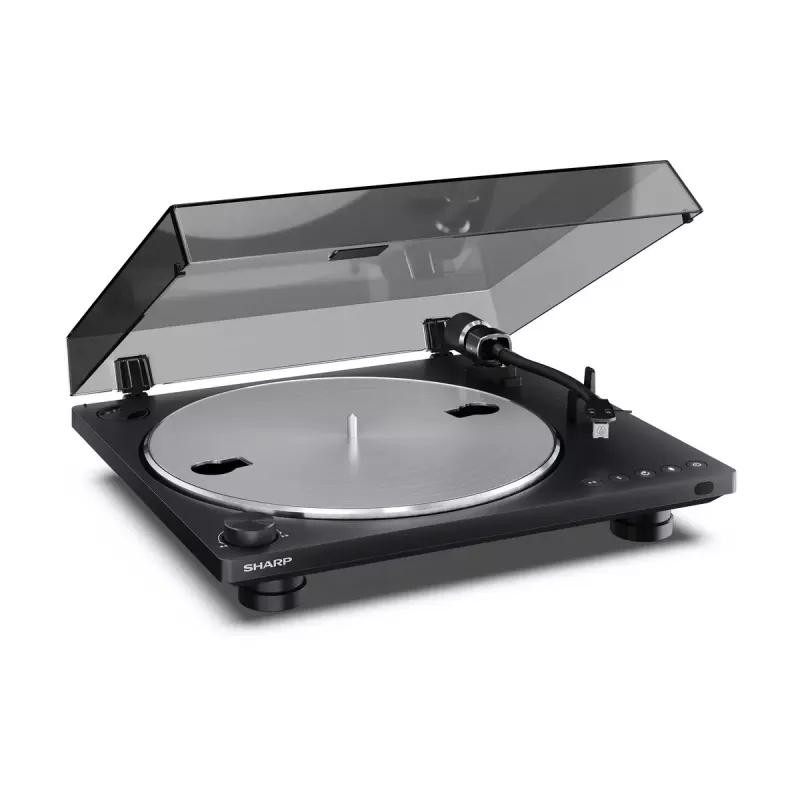 Tocadiscos Sharp RP-TT100 negro accionamiento directo con salida USB para grabación digital