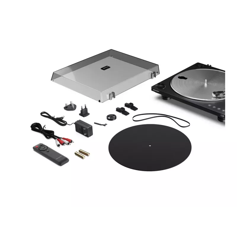 Tocadiscos Sharp RP-TT100 negro accionamiento directo con salida USB para grabación digital