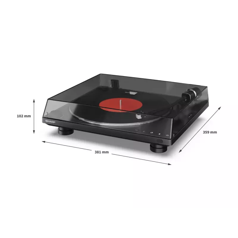 Tocadiscos Sharp RP-TT100 negro accionamiento directo con salida USB para grabación digital
