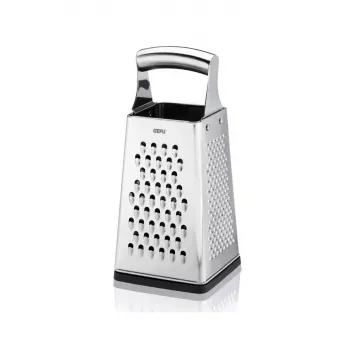 Rallador de acero inoxidable GEFU GRATO G-89562 — diseño cuadrado, construcción de acero inoxidable