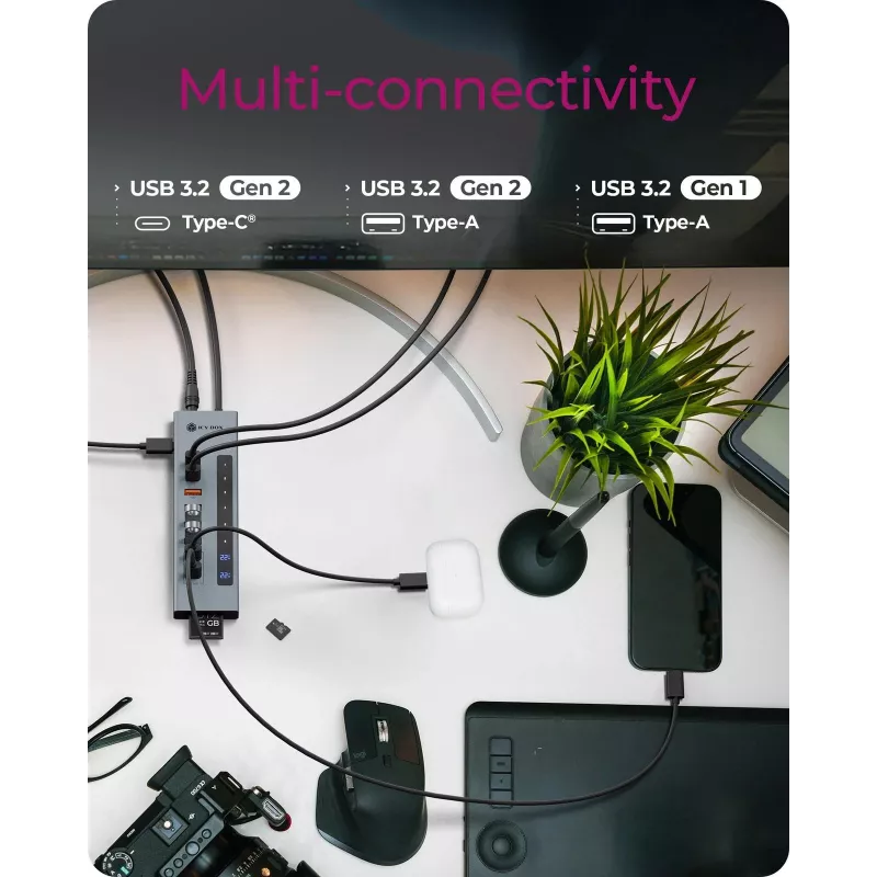 ICY BOX Hub USB Type-C 11 en 1 con lector de tarjetas y PD