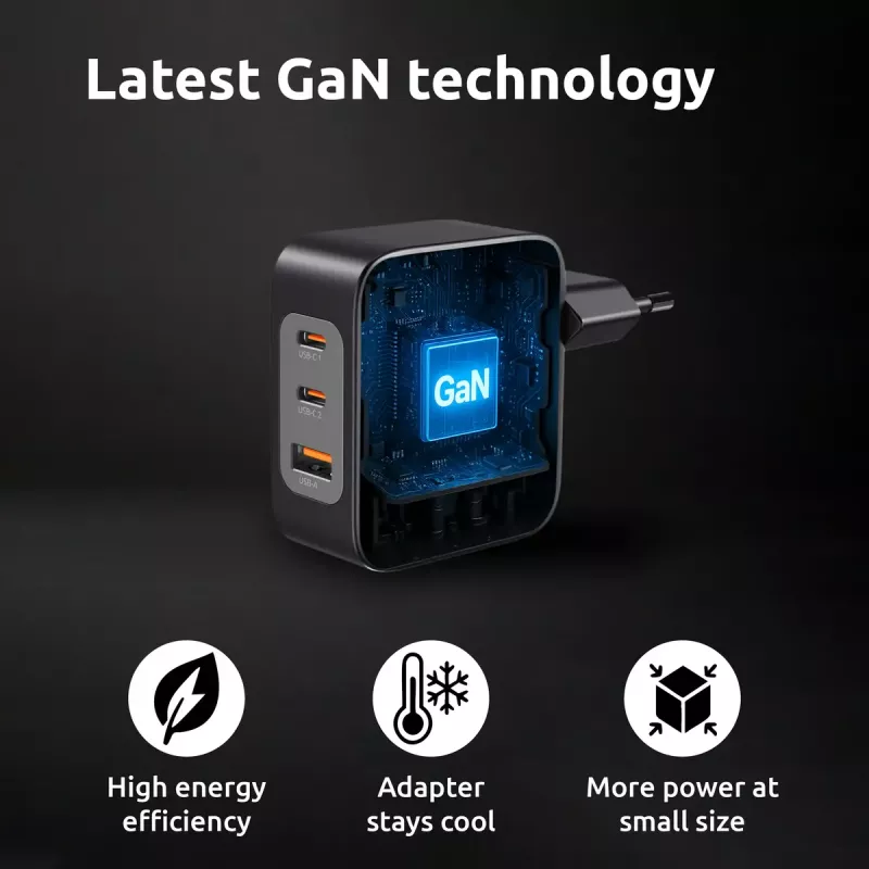 Fuente de alimentación Intenso W100ACC+C520C 100W cargador rápido GaN negro