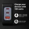 Fuente de alimentación Intenso W100ACC+C520C 100W cargador rápido GaN negro