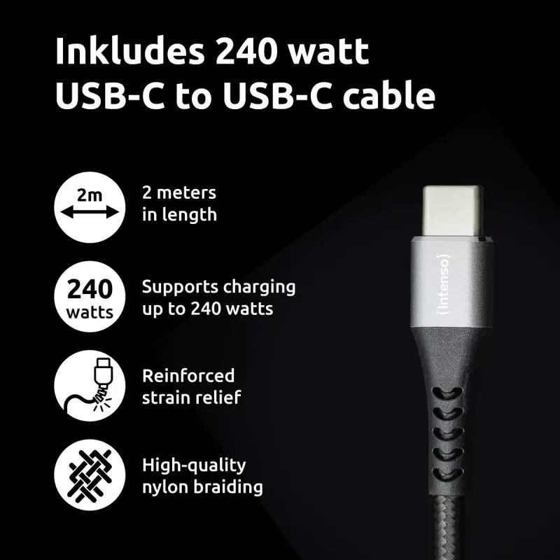 Fuente de alimentación Intenso W100ACC+C520C 100W cargador rápido GaN negro