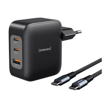 Fuente de alimentación Intenso W100ACC+C520C 100W cargador rápido GaN negro
