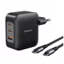 Fuente de alimentación Intenso W100ACC+C520C 100W cargador rápido GaN negro
