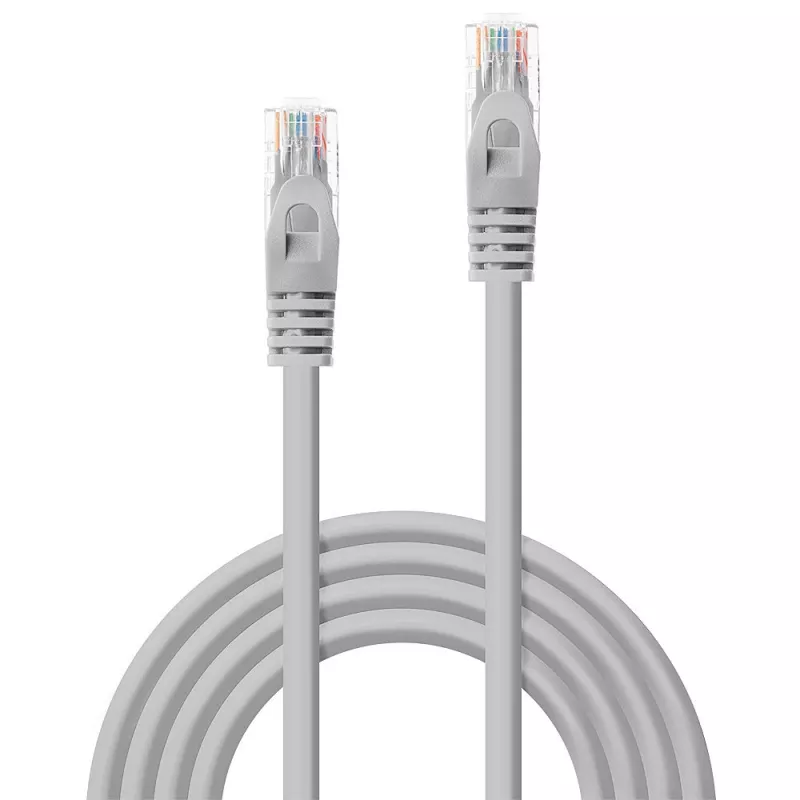 Cable de red Lindy 1 m Cat.5e RJ-45 U/UTP Gris