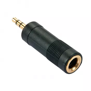Adaptador Lindy de conector macho de jack 3,5 mm a conector hembra de jack 6,3 mm