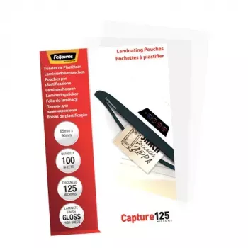 Funda de laminar para tarjetas Fellowes Glossy 125 Micras - 65x95mm