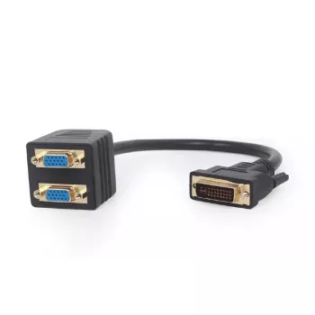 Adaptador de cable de vídeo GEMBIRD DVI-I a 2×VGA (D-Sub), 0,3 m, negro