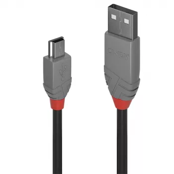 Cable Lindy 5m USB 2.0 Type-A a Mini-B, Anthra Line