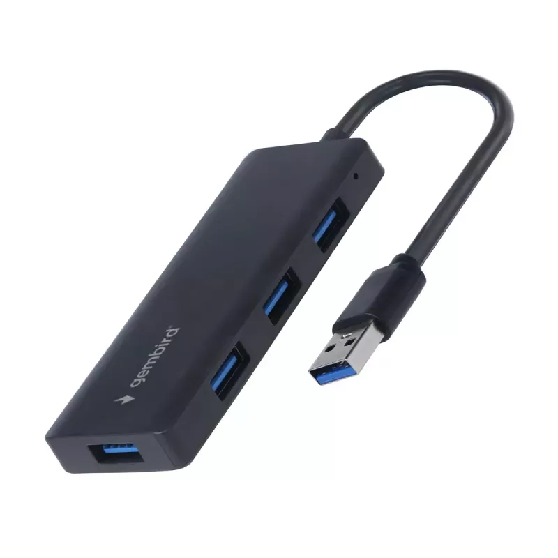 Dock para portátil Gembird UHB-U3P4-03 USB 3.2 Gen 1 Type-A, 5 Gbit/s, negro
